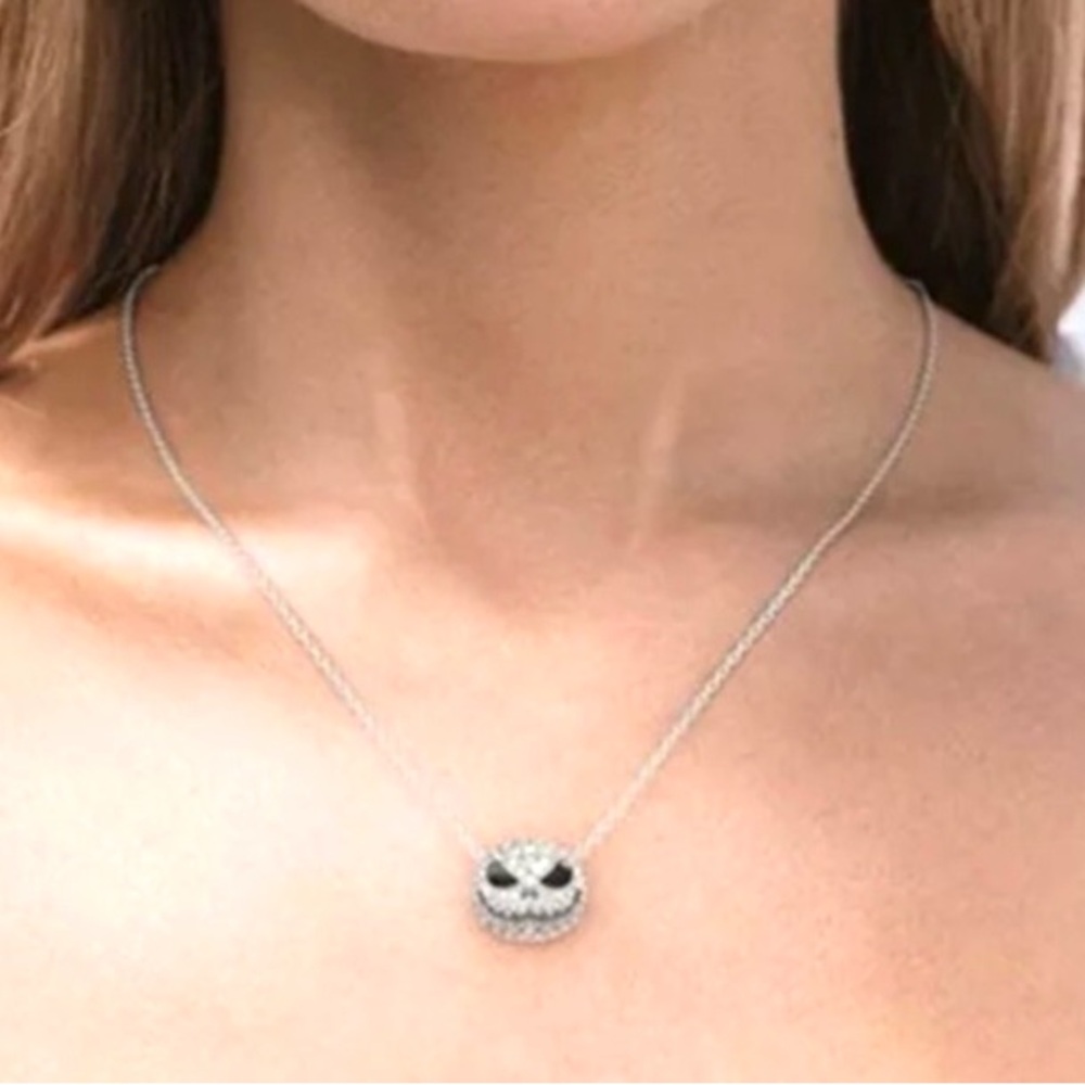 Jack Skellington silver and crystals Necklace Nightmare Before Christmas - Picture 3 of 7